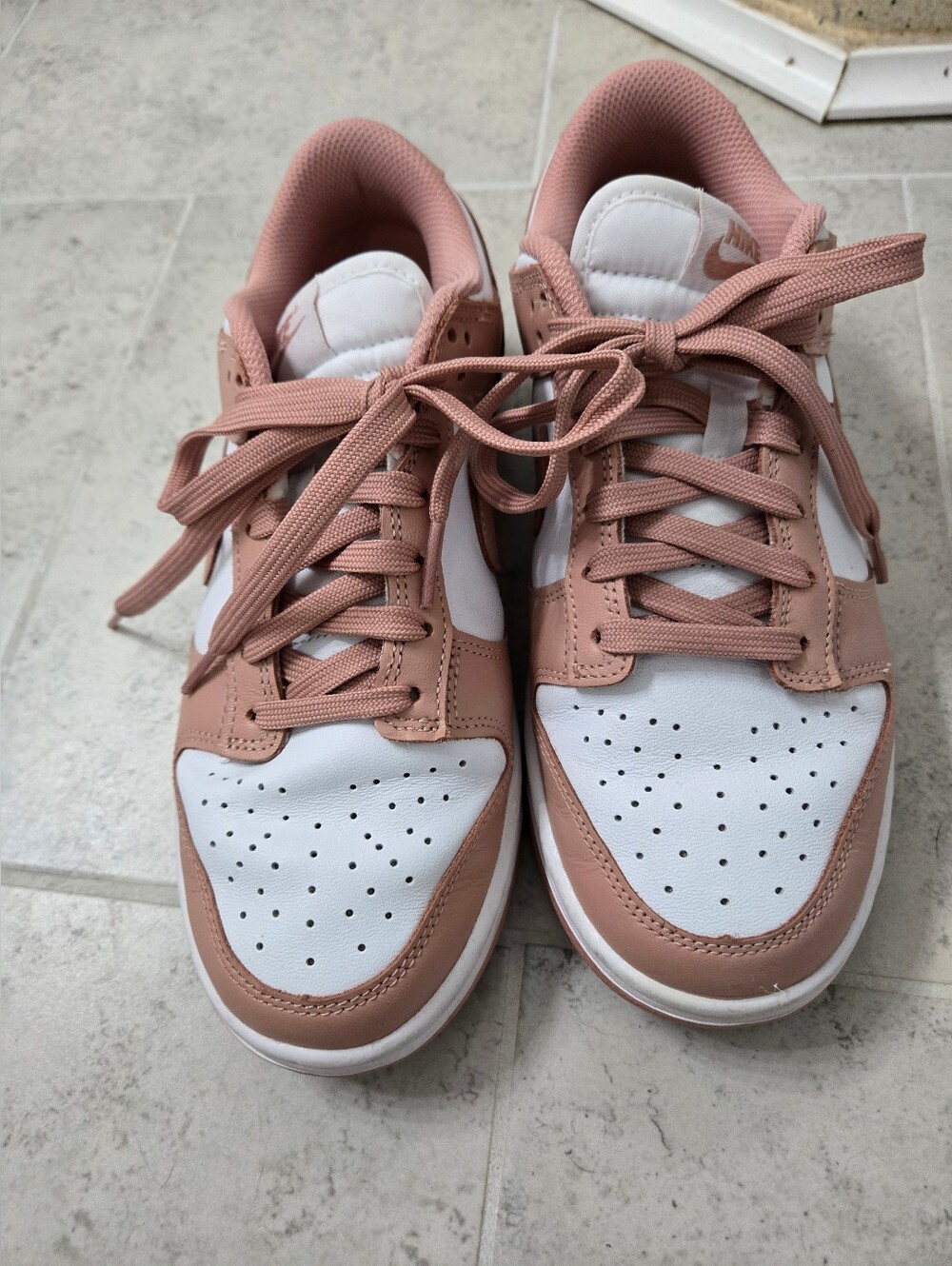 Nike Women’s Dunks Pink/Peach and White Low-Top Sneakers